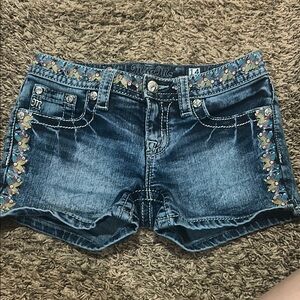 Miss Me girls Embellished Blue Jean Shorts